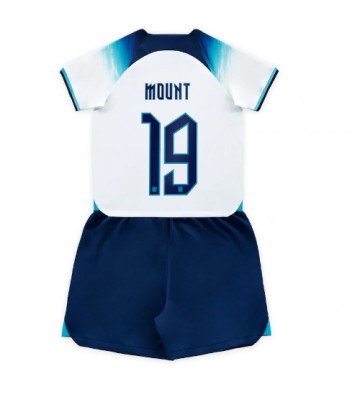 England Mason Mount #19 Hjemmebanesæt Børn VM 2022 Kort ærmer (+ korte bukser)
